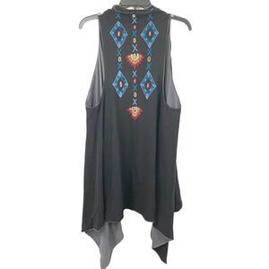 Vintage The Territory Ahead Western Aztec Open Cardigan Size Small Oversized